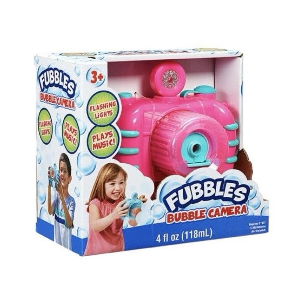 Fubbles Bubble Camera w/ Shutter Sound, Lights, Music & Streaming Bubbles Pink